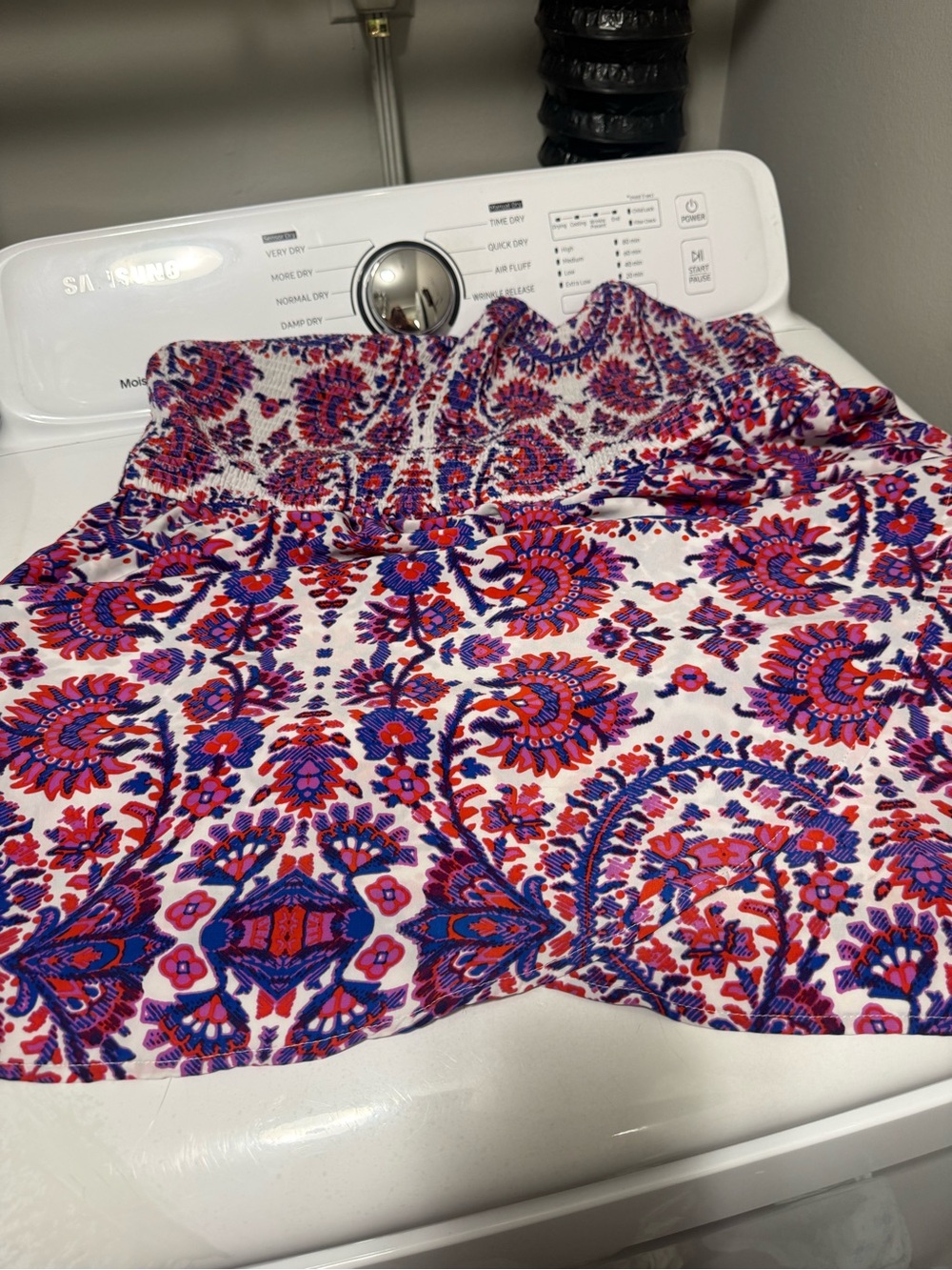 Lane Bryant Strapless Floral Paisley Tube Dress in White, Pink, Purple